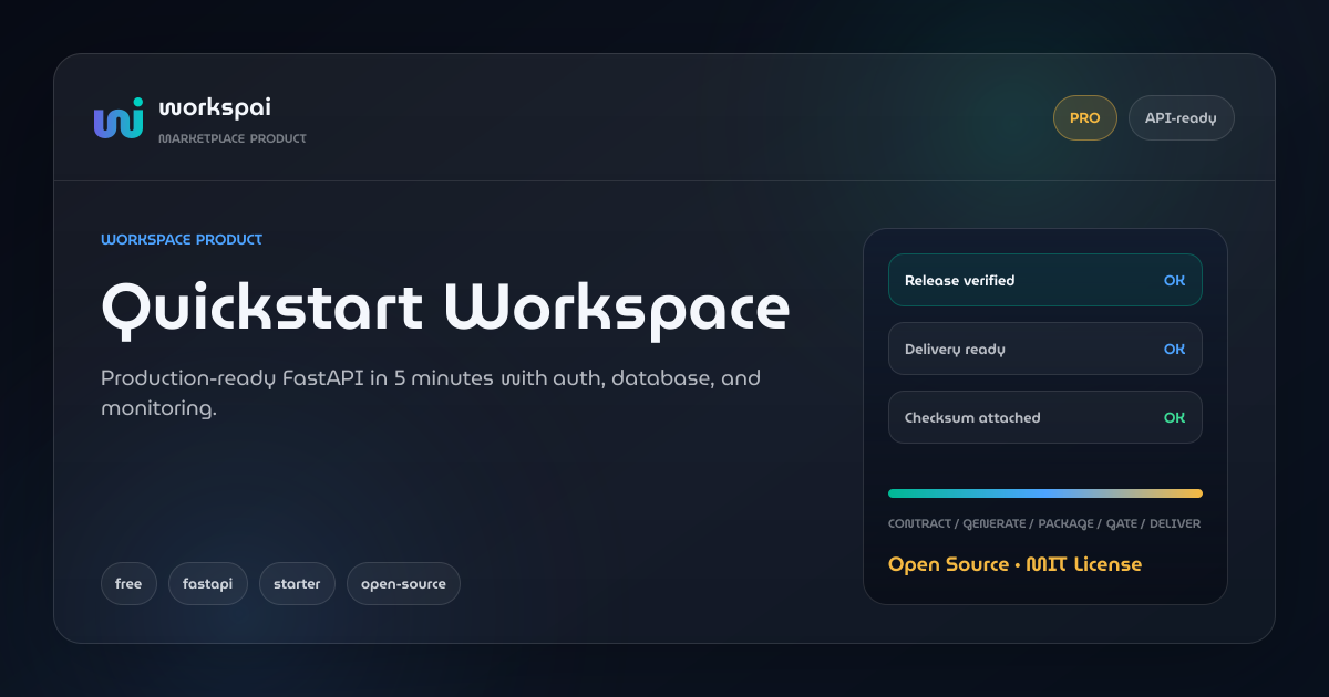 Quickstart Workspace — FREE AI backend workspace template