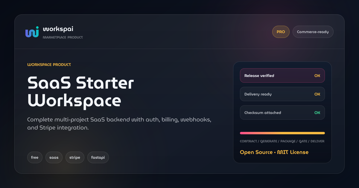 SaaS Starter Workspace — FREE AI backend workspace template